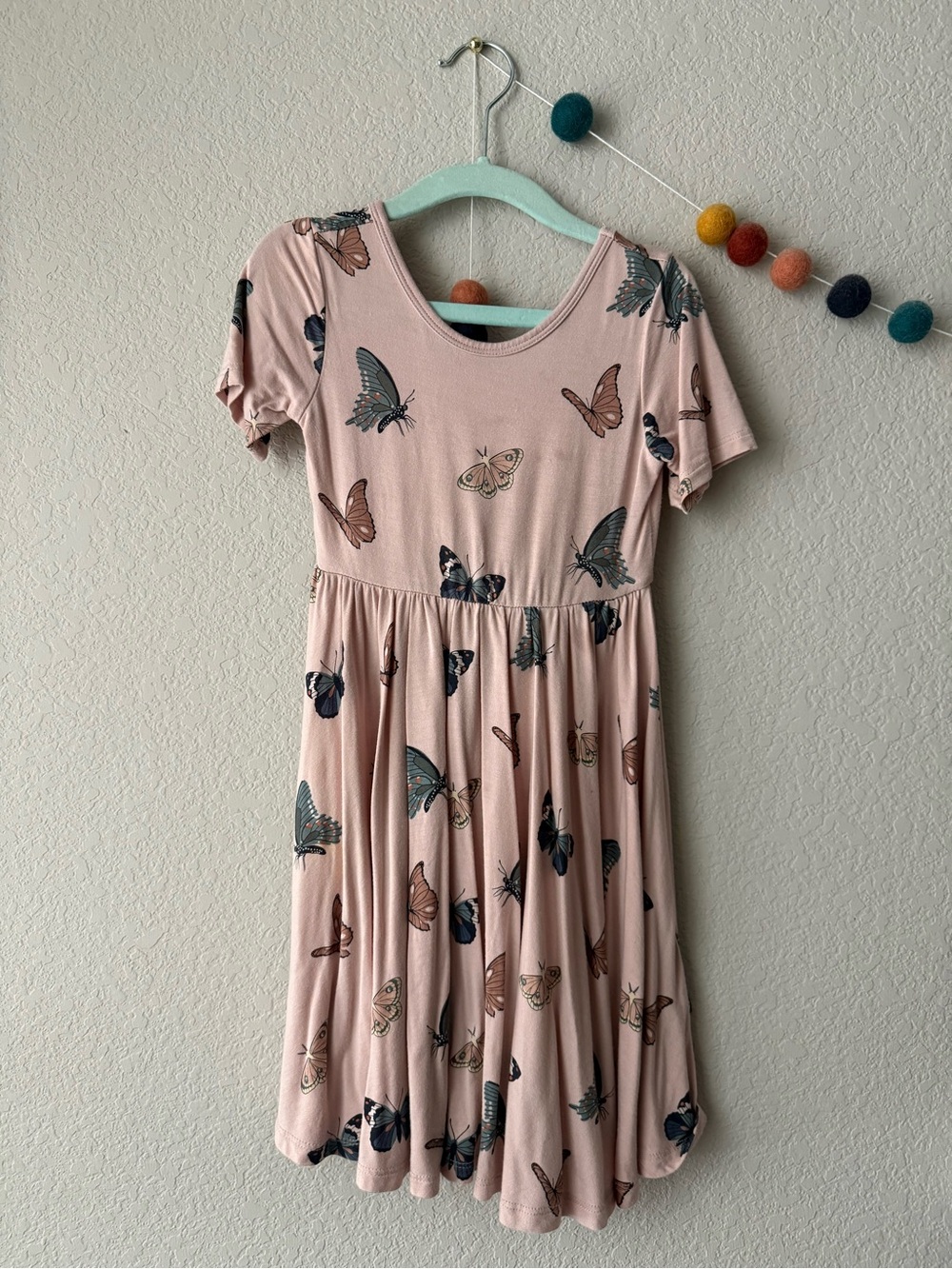 Kyte butterflies blush pink twirl dress